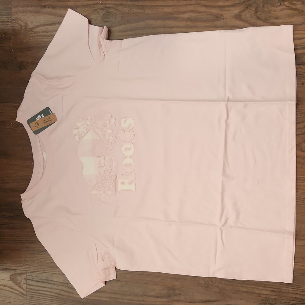 NEW ROOTS Women's Cooper Park Plaid *DISCONTINUED* T'shirt In Pink Mix sz XL
